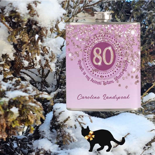 Flasques Parties scintillant or 80 et Rose et devis de bois