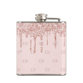 Flasques parties scintillant or rose rousse rose monogramme (Dos)