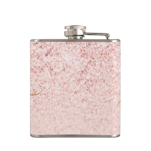 Flasques Parties scintillant or Rose tendance Initiales fan (Dos)