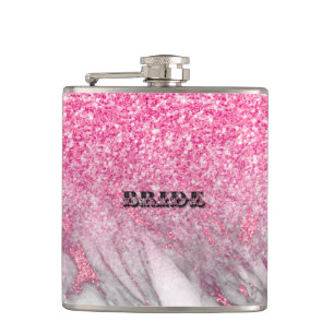 Flasques Parties scintillant rose & Marbre Ombre