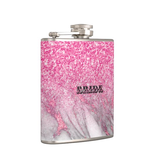 Flasques Parties scintillant rose & Marbre Ombre (Droite)