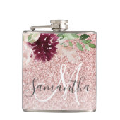 Flasques Parties scintillant rose moderne et flamme à fleur (Devant)