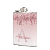 Flasques Parties scintillant rose Rose or et Monogramme éti (Gauche)