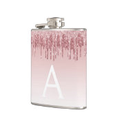 Flasques Parties scintillant rose Rose or et Monogramme éti (Gauche)