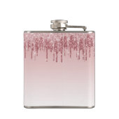 Flasques Parties scintillant rose Rose or et Monogramme éti (Dos)