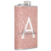 Flasques Parties scintillant rose Rose or et Monogramme éti (Droite)