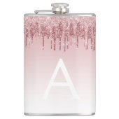 Flasques Parties scintillant rose Rose or et Monogramme éti (Devant)