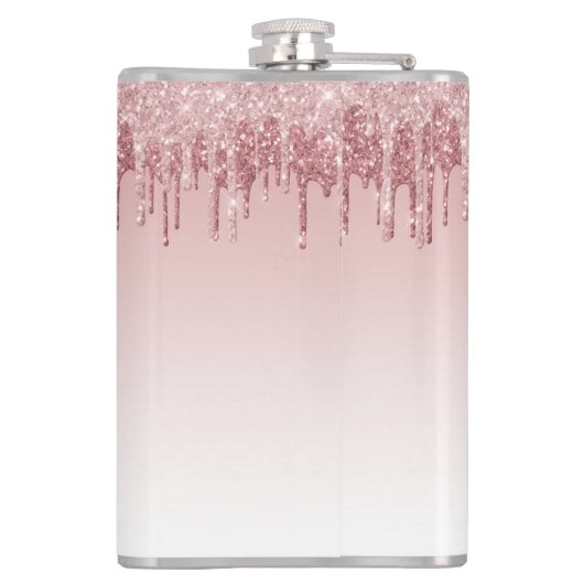 Flasques Parties scintillant rose Rose or et Monogramme éti (Dos)