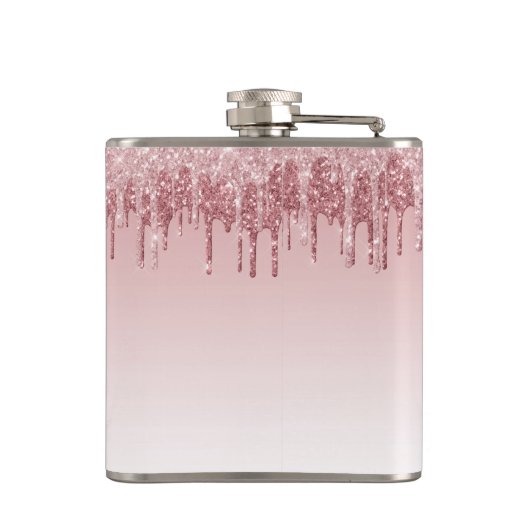 Flasques Parties scintillant rose Rose or et Monogramme éti (Dos)