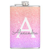 Flasques Parties scintillant rose violet et monogramme étin (Devant)