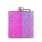 Flasques Parties scintillant rose violet et monogramme étin (Dos)