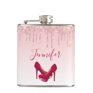 Flasques Parties scintillant roses modernes et talons hauts