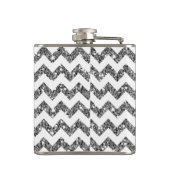 Flasques Parties scintillant Silv moderne Chevron Monogram (Dos)