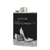 Flasques Parties scintillant talons hauts Noir argent perso (Gauche)