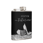 Flasques Parties scintillant talons hauts Noir argent perso (Droite)