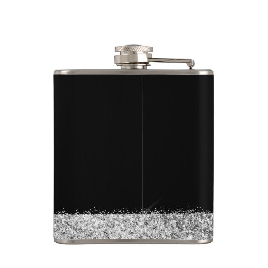 Flasques Parties scintillant talons hauts Noir argent perso (Dos)