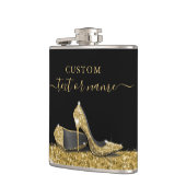 Flasques Parties scintillant talons hauts Noir Or (Gauche)
