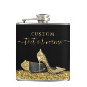 Flasques Parties scintillant talons hauts Noir Or (Devant)