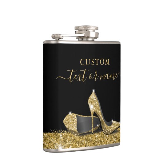 Flasques Parties scintillant talons hauts Noir Or (Droite)