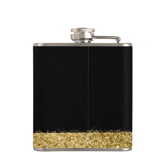 Flasques Parties scintillant talons hauts Noir Or (Dos)