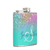 Flasques Parties scintillant Turquoise Ombre Mermaid Bokeh (Droite)
