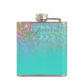 Flasques Parties scintillant Turquoise Ombre Mermaid Bokeh (Dos)