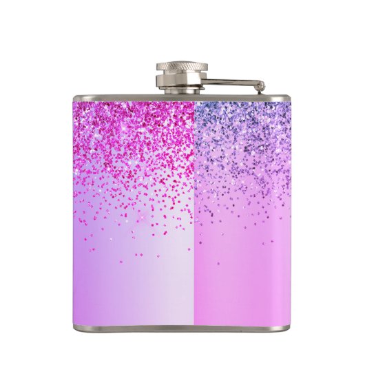 Flasques Parties scintillant violet Monogramme Nom Luxury G (Dos)