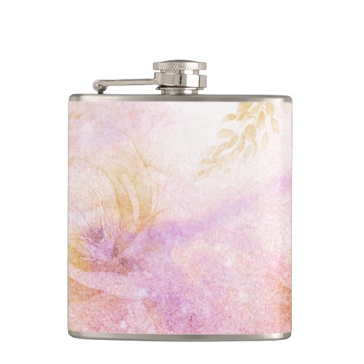 Flasques Parties scintillantes florales de pêche de lavande (Devant)