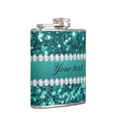 Flasques Parties scintillantes turquoises chics et diamants (Droite)