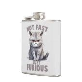 Flasques Pas rapide, juste furieux - Humour de chat gris (Gauche)