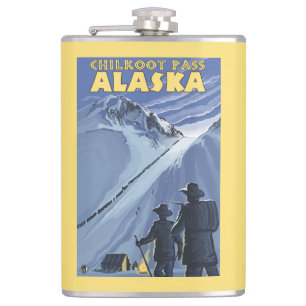 Flasques Passage de Chilkoot, mineurs d'or de l'Alaska