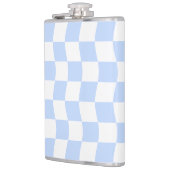 Flasques Pastel Blue White Retro Checkerboard Pattern (Gauche)