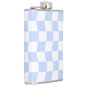 Flasques Pastel Blue White Retro Checkerboard Pattern (Droite)