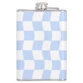 Flasques Pastel Blue White Retro Checkerboard Pattern (Dos)