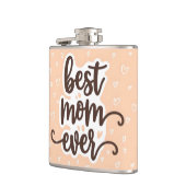 Flasques Pastel Orange Meilleure Maman Jamais Script Coeurs (Gauche)