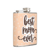 Flasques Pastel Orange Meilleure Maman Jamais Script Coeurs (Droite)