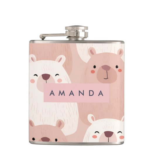 Flasques Pastel personnalisé adorable Capybara (Devant)