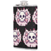 Flasques Pastel Pink Skull and Crossbones (Gauche)