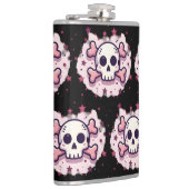 Flasques Pastel Pink Skull and Crossbones (Droite)