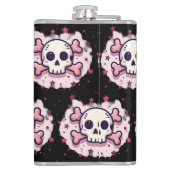Flasques Pastel Pink Skull and Crossbones (Dos)