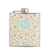 Flasques Pastel Pretty Spring Floral Pattern Monogram (Devant)