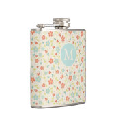 Flasques Pastel Pretty Spring Floral Pattern Monogram (Droite)