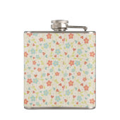 Flasques Pastel Pretty Spring Floral Pattern Monogram (Dos)