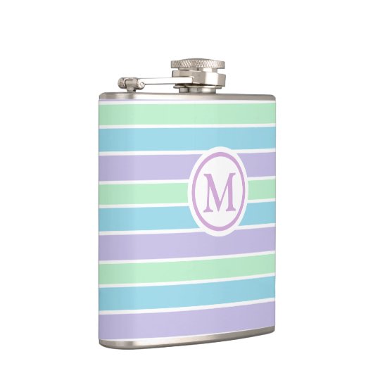 Flasques Pastel Stripes Monogramme (Droite)