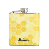 Flasques Pastel Yellow Honeycomb Pattern Personalised (Devant)