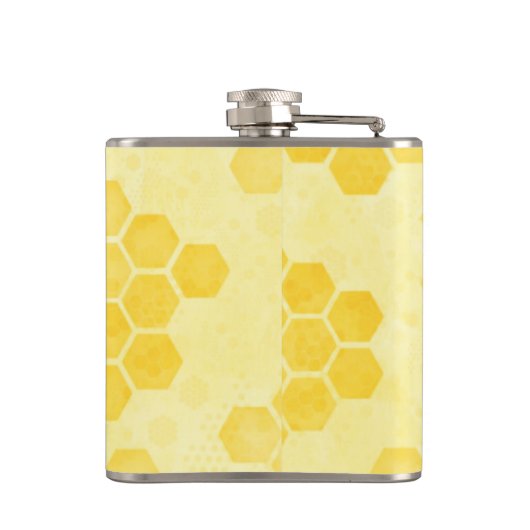 Flasques Pastel Yellow Honeycomb Pattern Personalised (Dos)