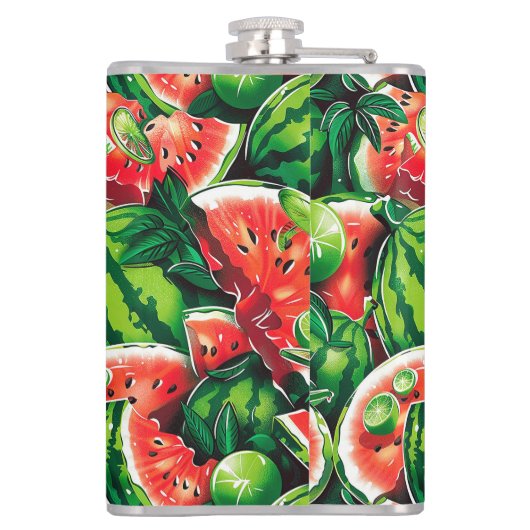 Flasques pastèques, chaux, feuilles de pastèque, petite cha (Dos)