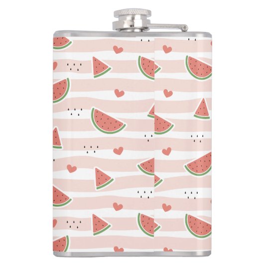 Flasques Pastèques rouges, Coeurs, Grandes Pâtes, Motif d'é (Dos)