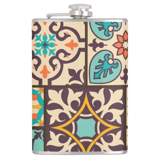 Flasques Patchwork coloré Islam Motifs Carrelage (Devant)