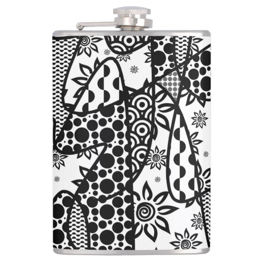 Flasques Patchwork motif noir et blanc 03 (Devant)